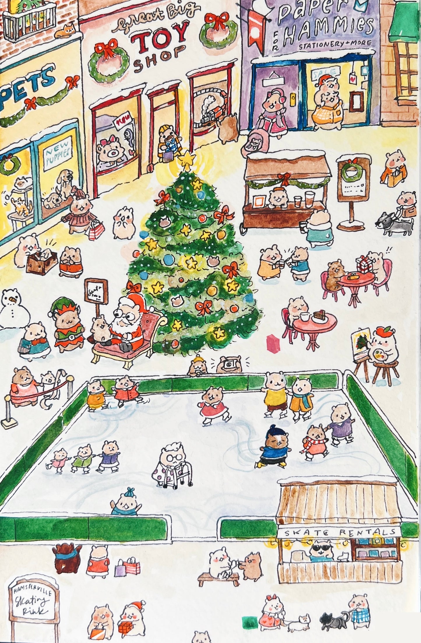 Holidays in Hamsterville Set of 6 Postcards