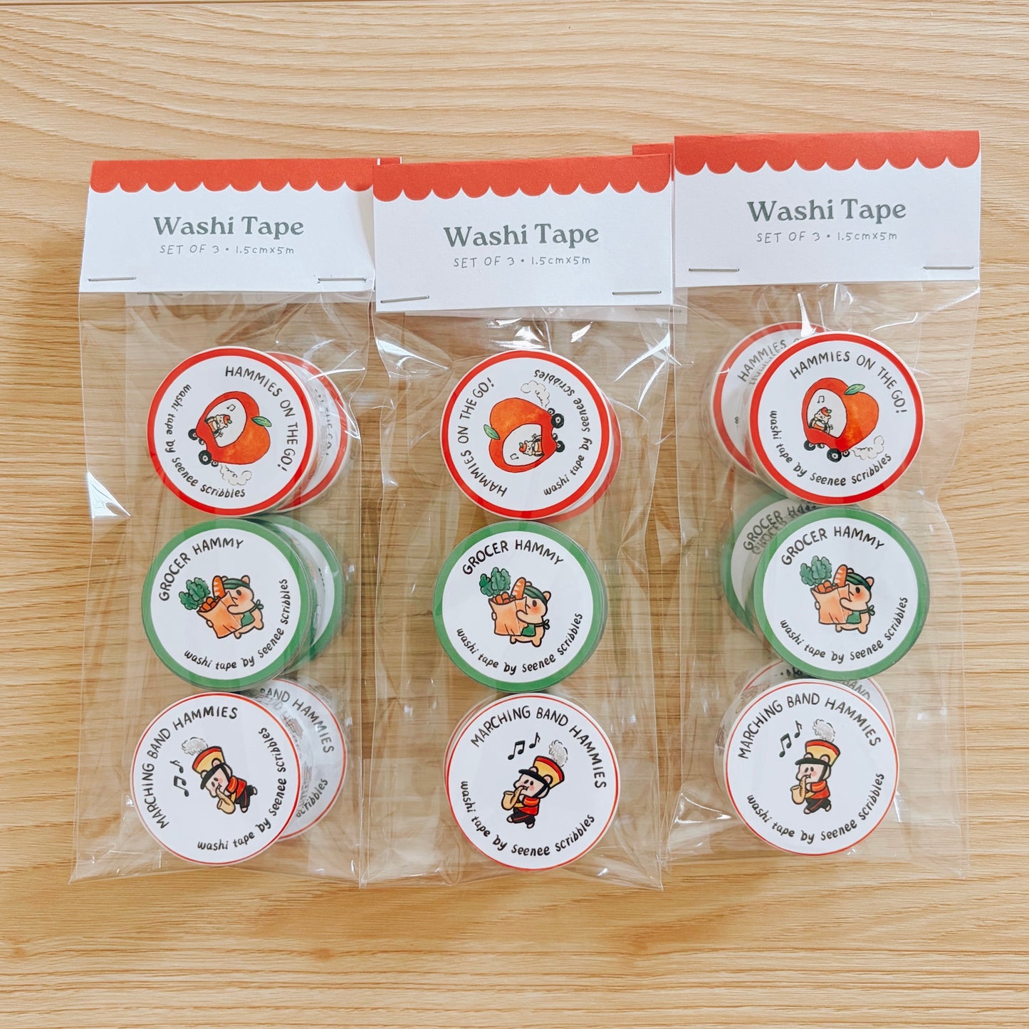 Hamsterville Washi Tape Set of 3