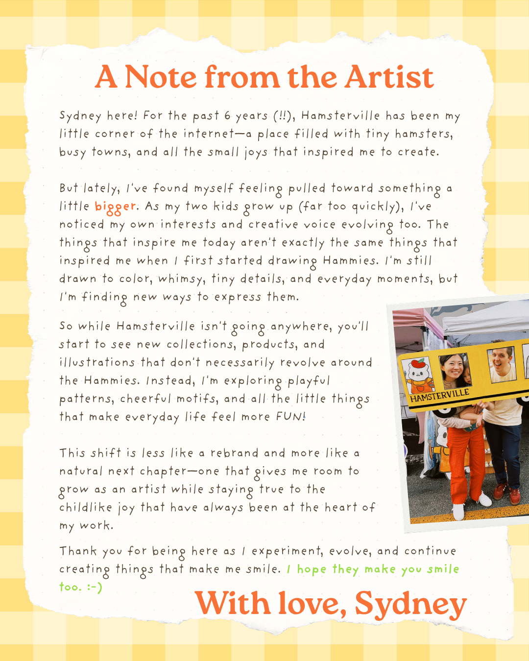 A Note from the Artist