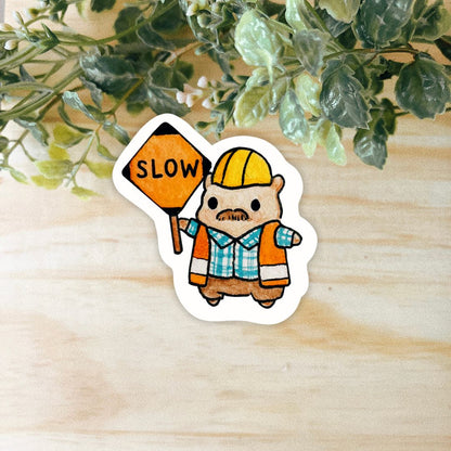Construction Hammy Sticker | Dishwasher Safe