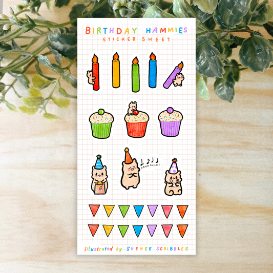 Birthday Hammies Sticker Sheet