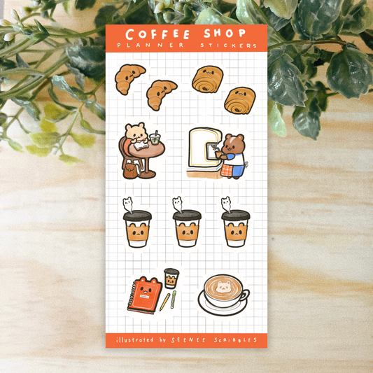 Coffee Shop Hammies Sticker Sheet