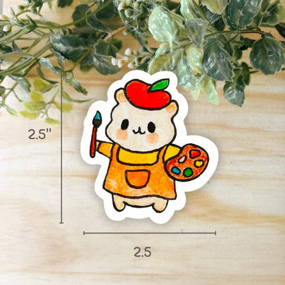 Painter Hammy Sticker | Dishwasher Safe