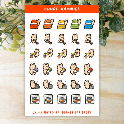 Chore Hammies Sticker Sheet