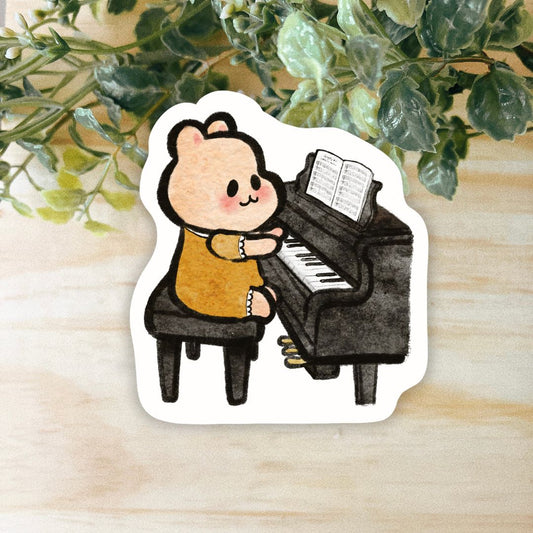 Pianist Hammy Sticker | Weatherproof & Dishwasher Safe