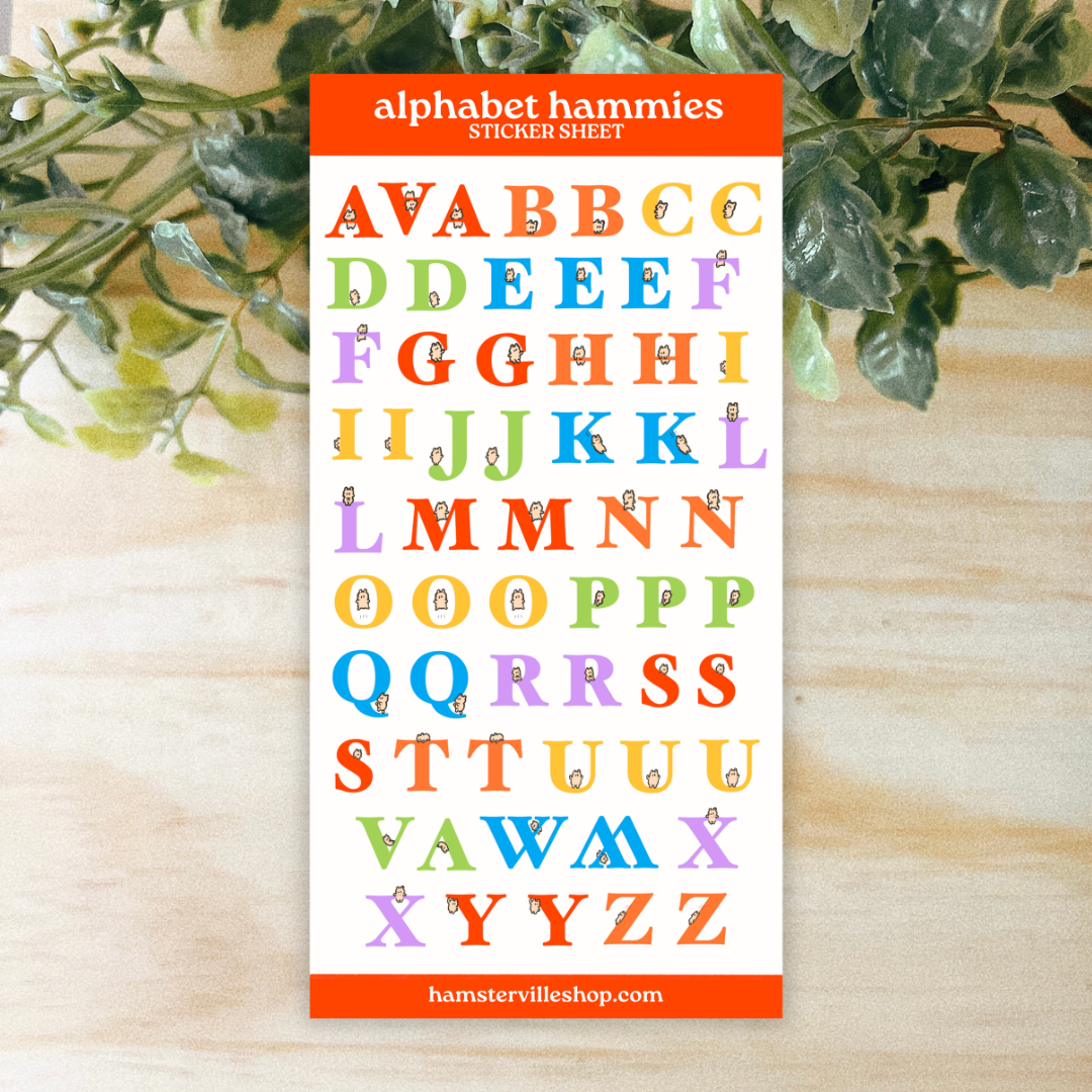 Alphabet Hammies Sticker Sheet