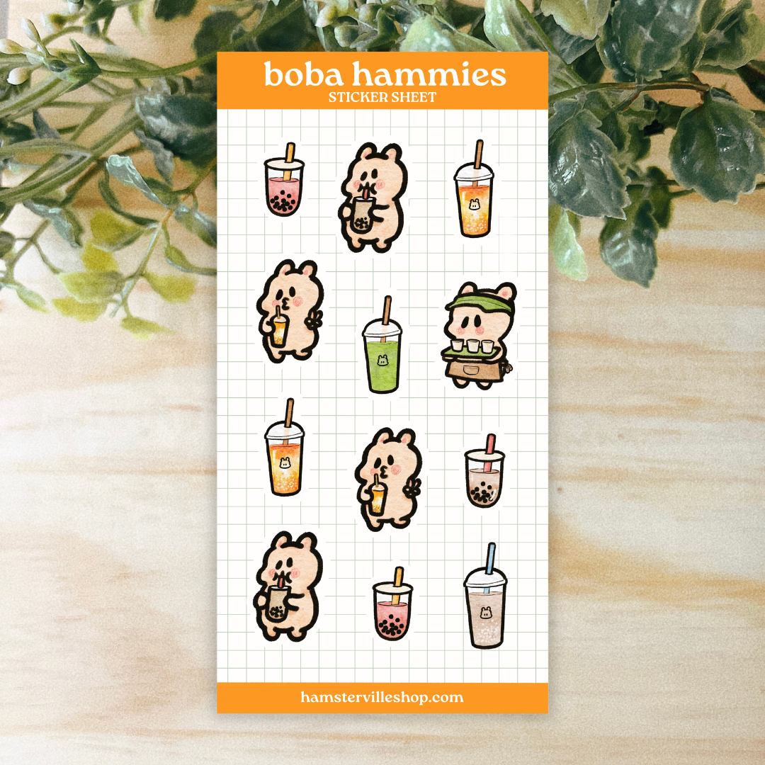 Boba Hammies Sticker Sheet