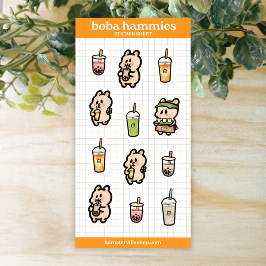 Boba Hammies Sticker Sheet