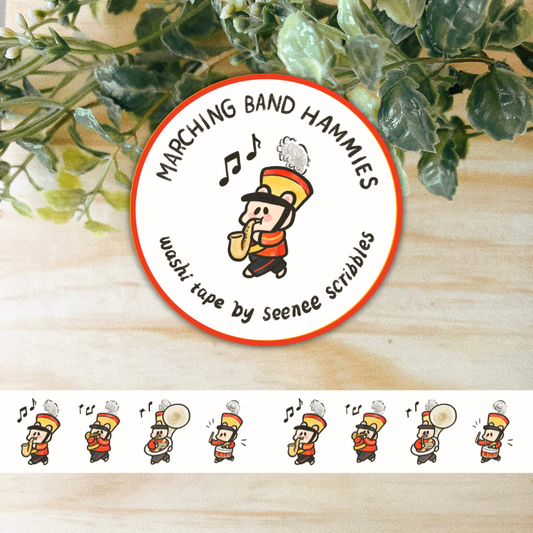 Hamsterville Marching Band Washi Tape • 1.5cm x 5m