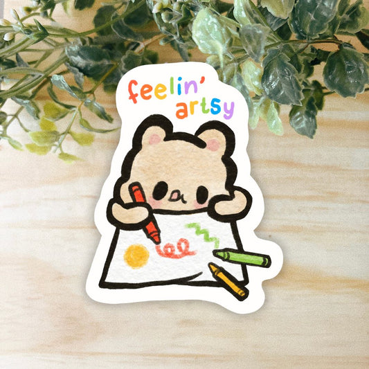Feelin' Artsy Hammy Sticker | Weatherproof & Dishwasher Safe