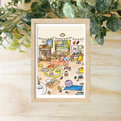 One Messy Hammy Art Print 4x6"