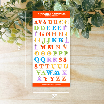 Alphabet Hammies Sticker Sheet
