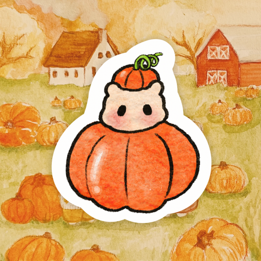 Pumpkin Hammy Vinyl Sticker Dishwasher Safe