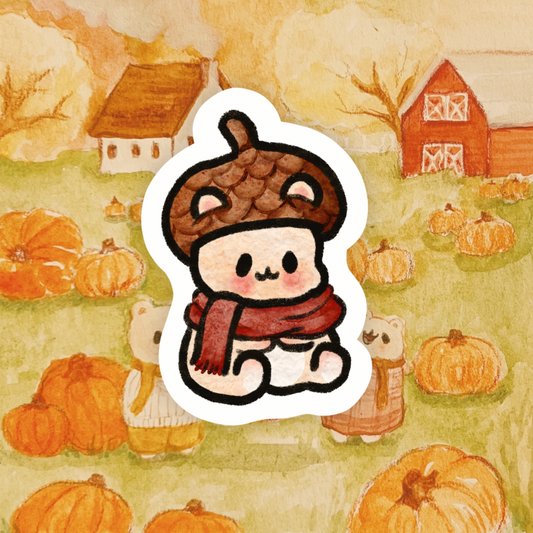 Acorn Hat Hammy Vinyl Sticker Dishwasher Safe