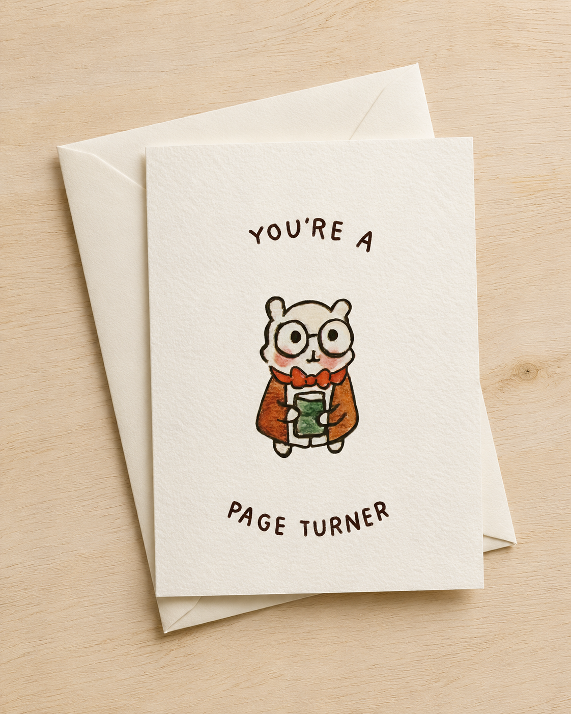 You're a Page Turner Librarian Hammy Greeting Card