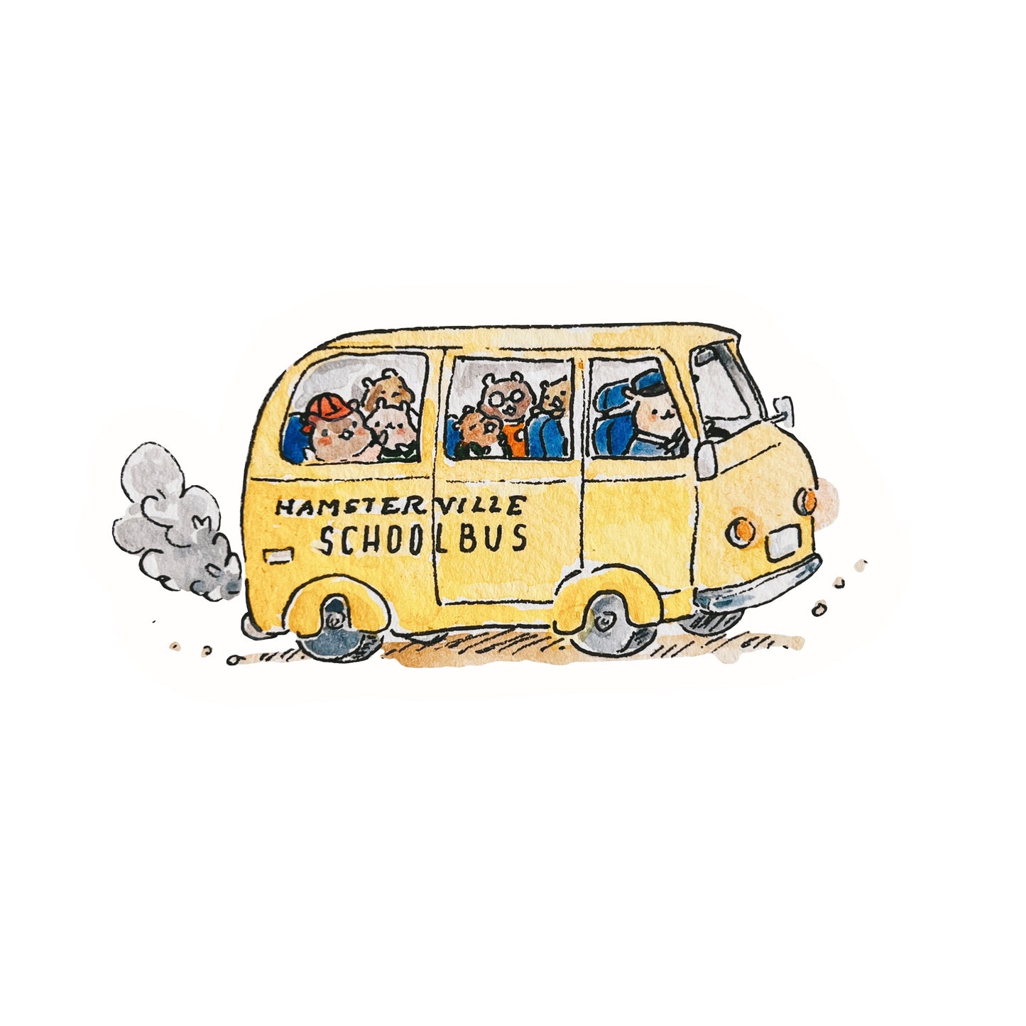 Hamsterville School Bus Sticker | Dishwasher Safe