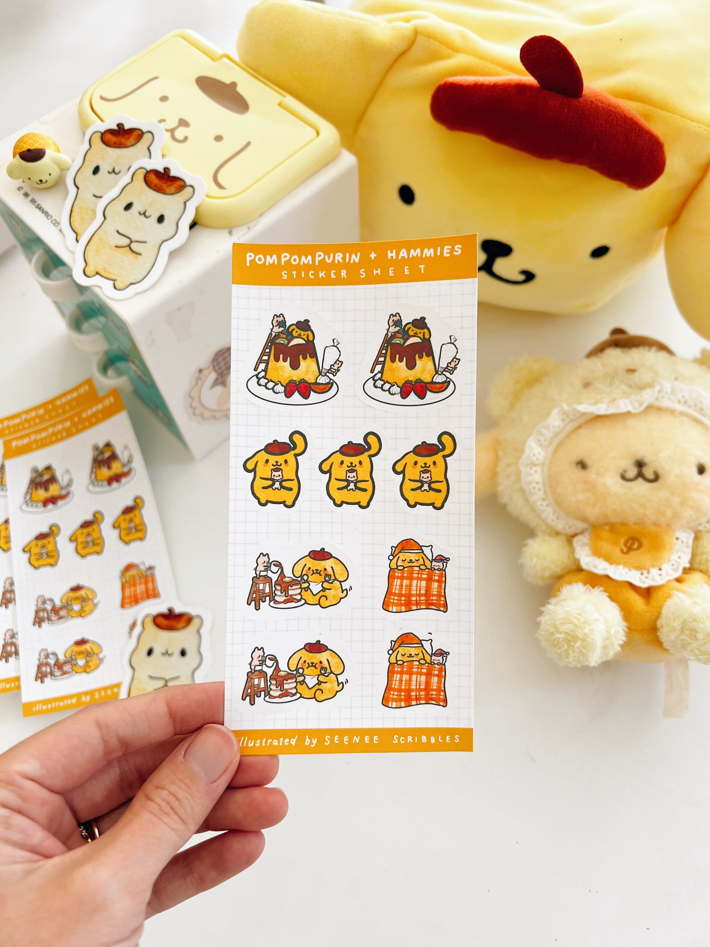 Pompompurin + Hammies Sticker Sheet