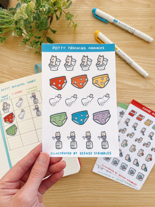 Potty Training Hammies Sticker Sheet