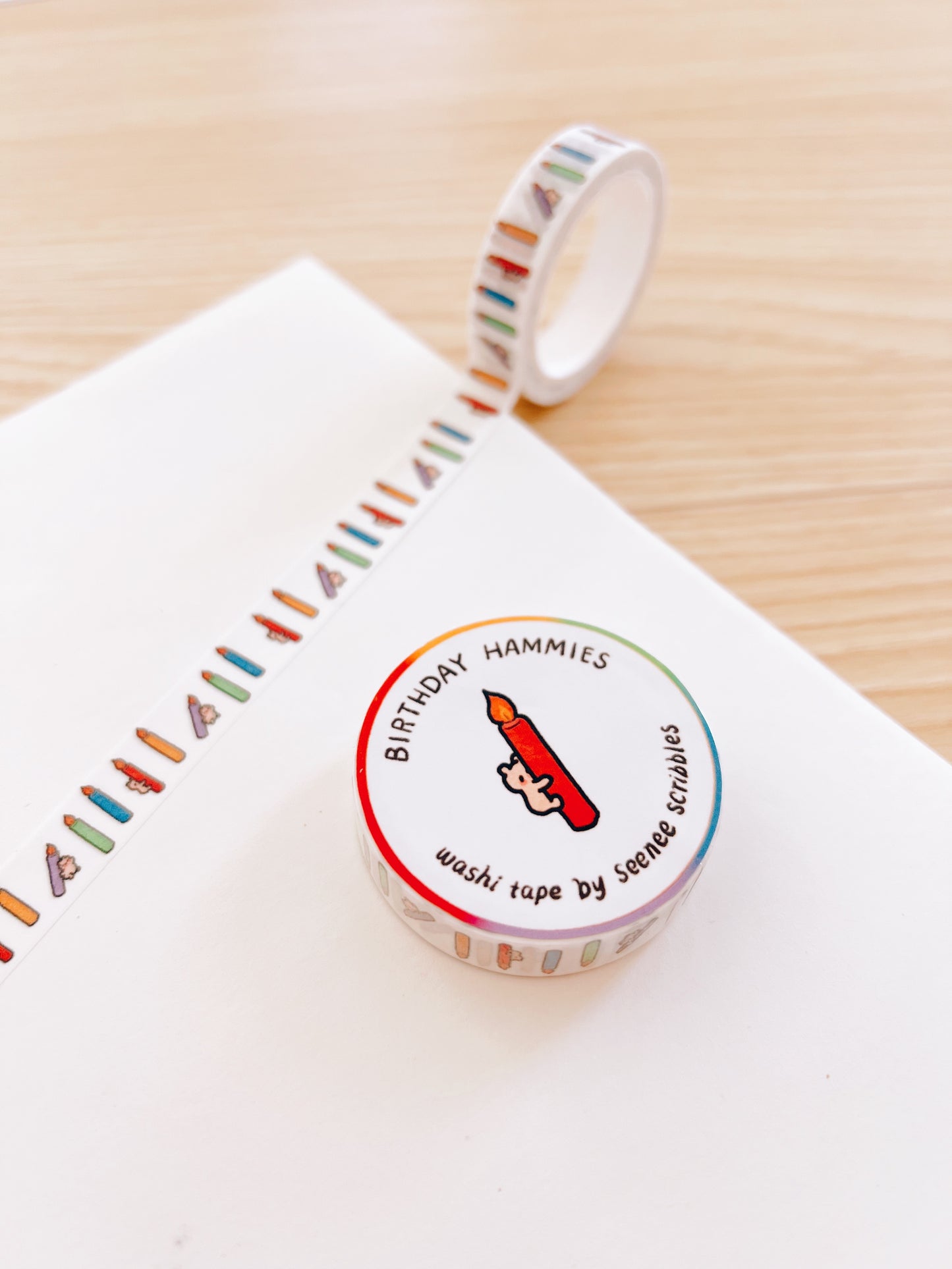 Birthday Hammies Washi Tape • 1cm x 5m
