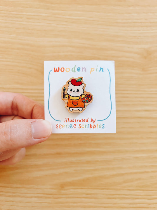 Painter Hammy Wooden Pin