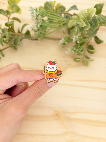 Painter Hammy Wooden Pin