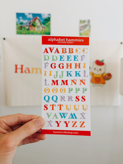 Alphabet Hammies Sticker Sheet
