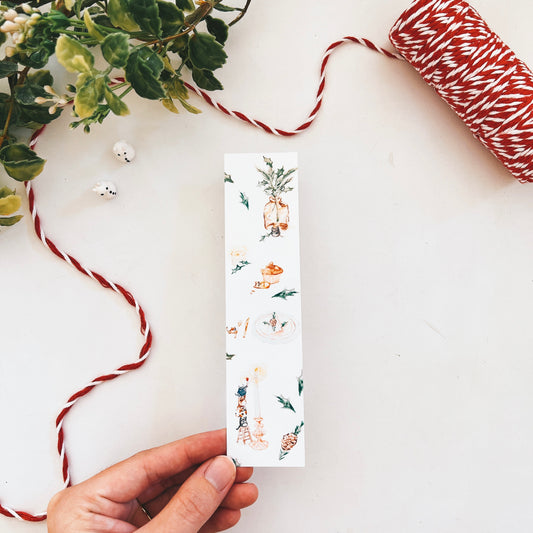 Christmas Kittens Watercolor Bookmark