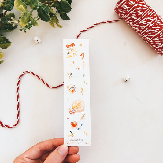 Christmas Bits and Bobs Watercolor Bookmark