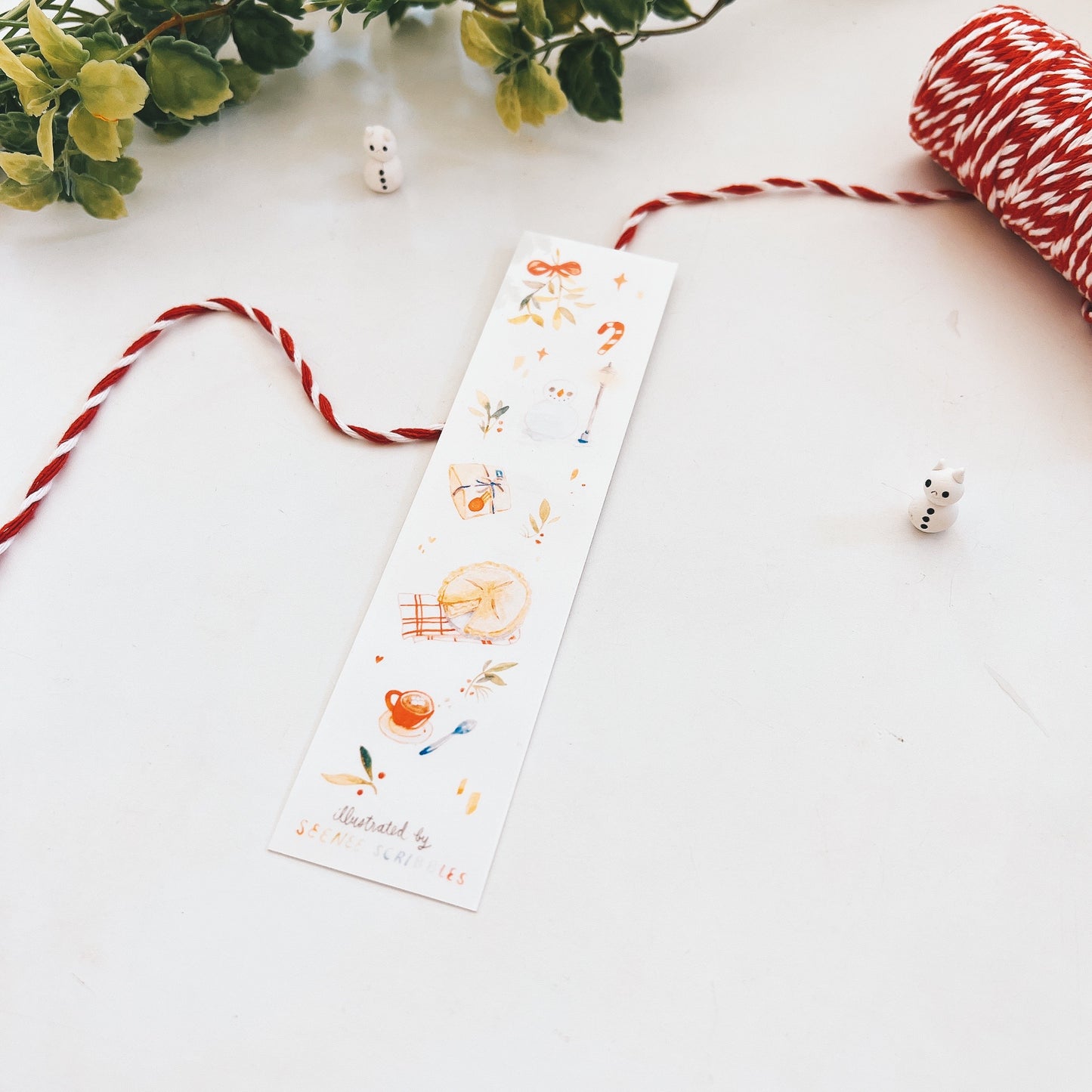 Christmas Bits and Bobs Watercolor Bookmark