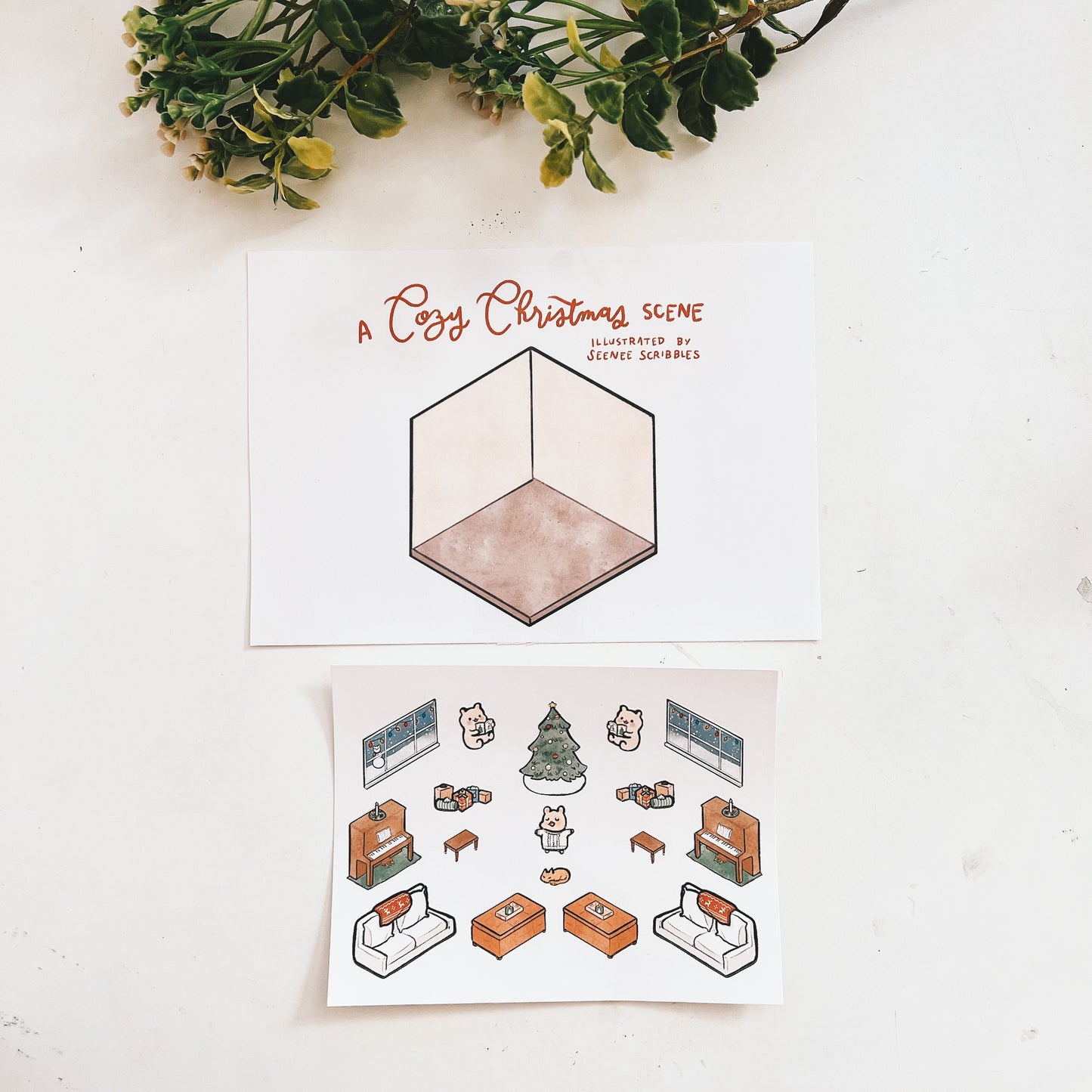 A Cozy Christmas Scene: DIY Sticker Room Activity