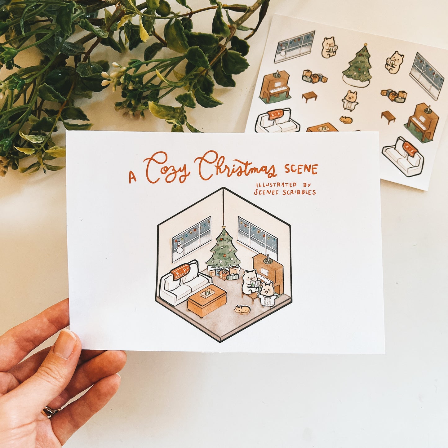 A Cozy Christmas Scene: DIY Sticker Room Activity