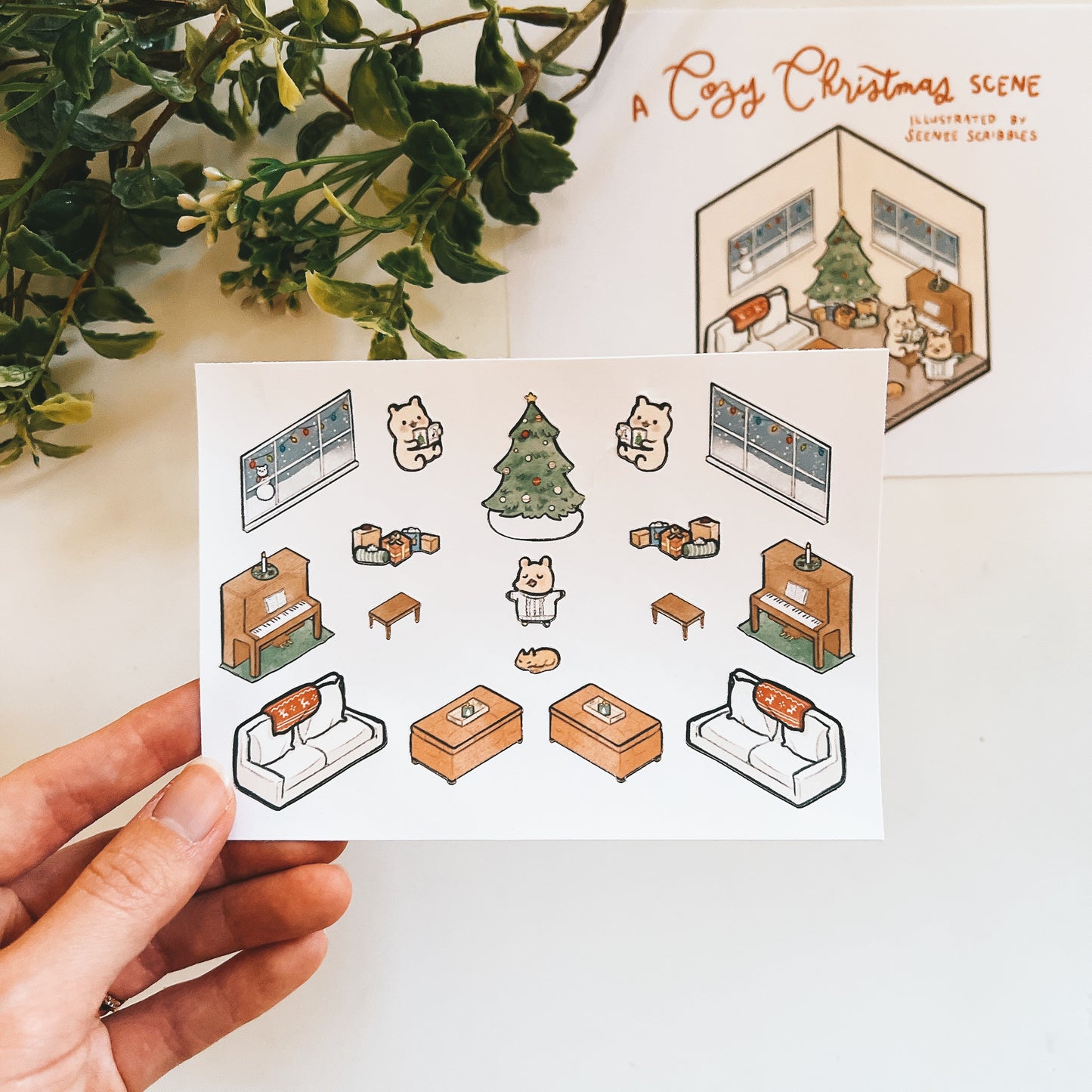A Cozy Christmas Scene: DIY Sticker Room Activity