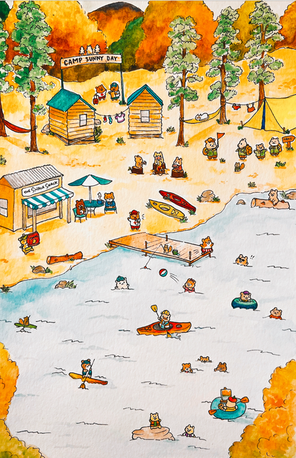 Busy Days in Hamsterville Set of 6 Postcards