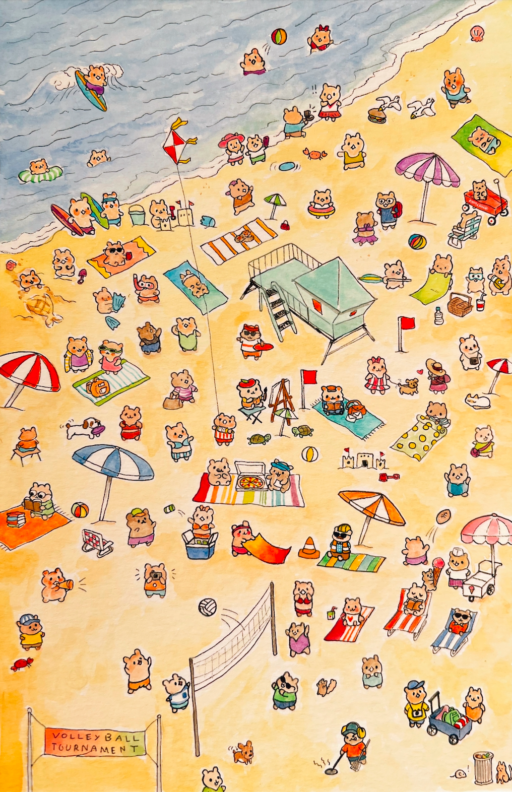 Busy Days in Hamsterville Set of 6 Postcards