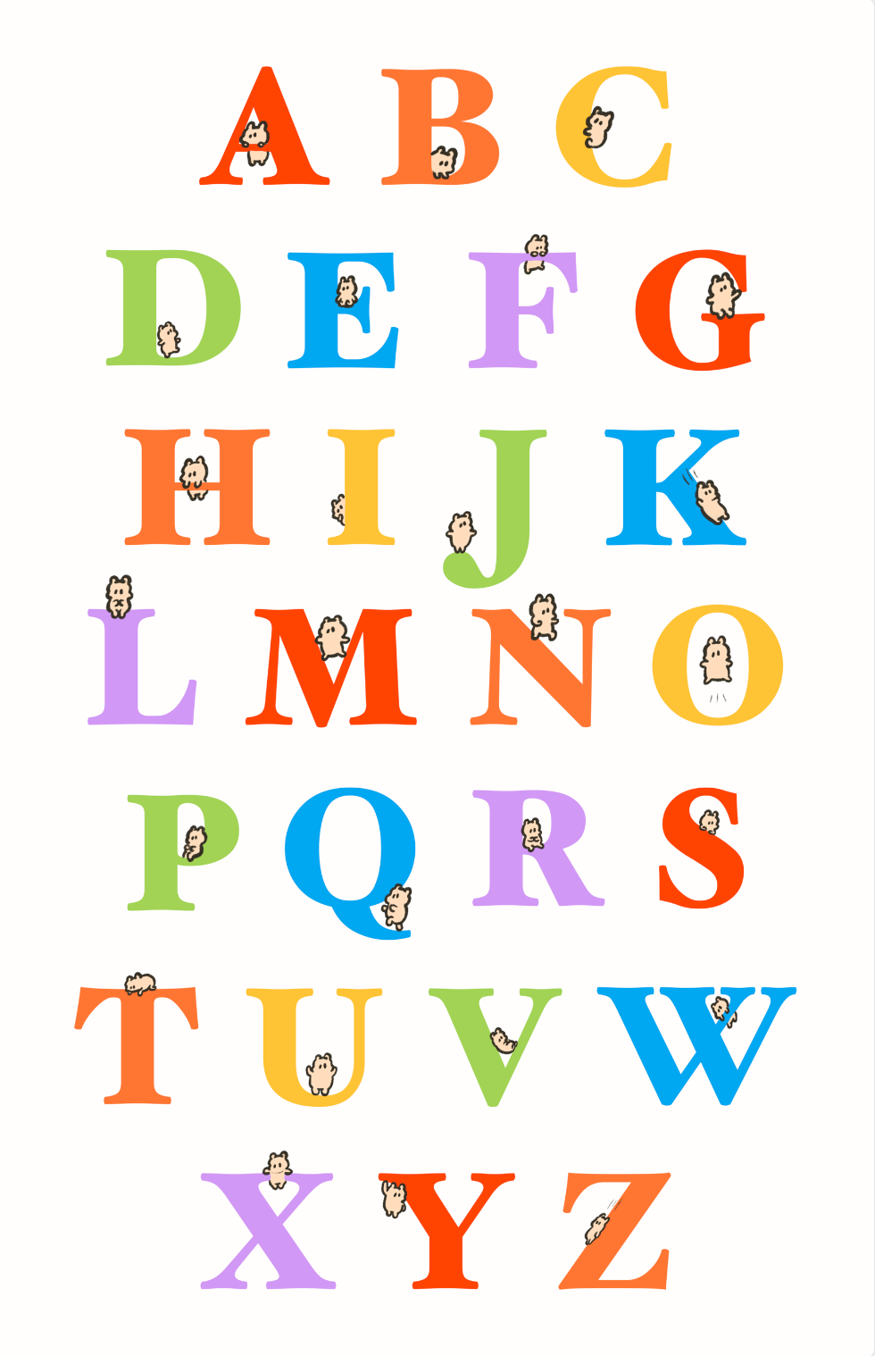 Alphabet Hammies Poster 11x17"