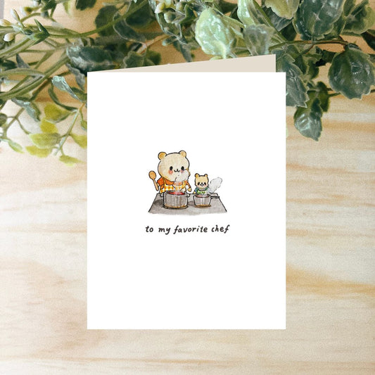 To My Favorite Chef Watercolor Greeting Card