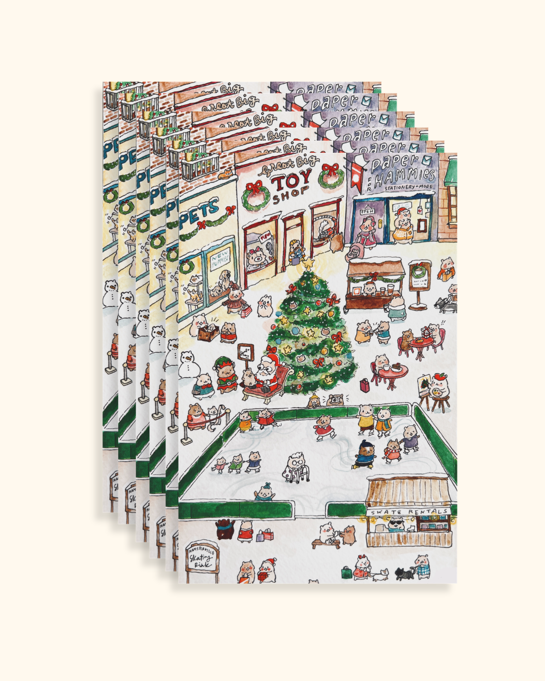 Holidays in Hamsterville Set of 6 Postcards